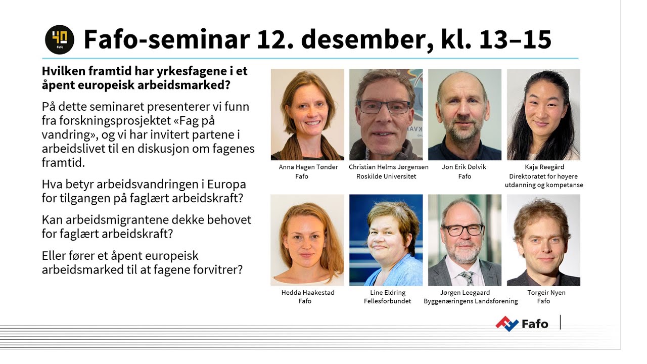 Hvilken framtid har yrkesfagene i et åpent europeisk arbeidsmarked?