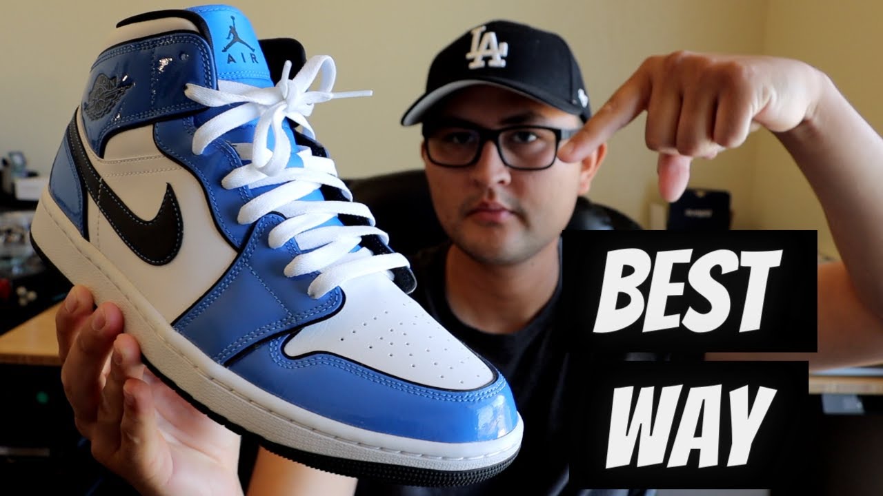 How To Lace Jordan 1 Mid! - YouTube