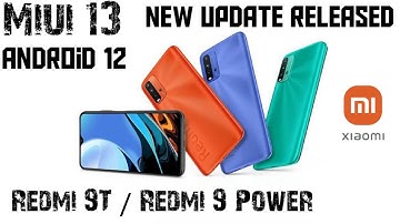 Finally Android 12 Update Released For Redmi 9T And Redmi 9 Power | Miui 13 Update For Redmi 9T