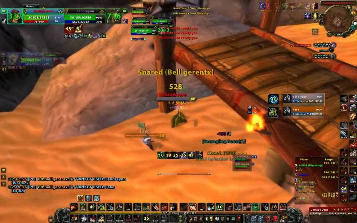 Warrior Paladin vs. Druid Warlock on Blade's Edge Arena YouTube