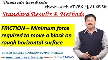 Must Do ! Standard Results and Methods - FRICTION - Vivek Phalke PHYSICS
