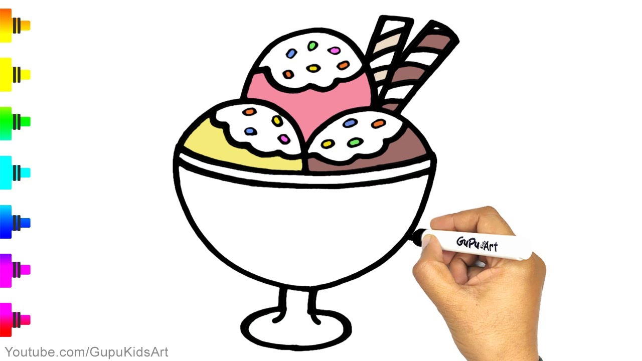 How to draw ice cream Step by Step | The Soft Roots