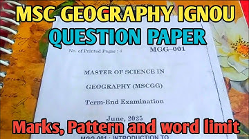 Msc geography question paper ignou || mscgg||mgg-001 || previous year question ignou