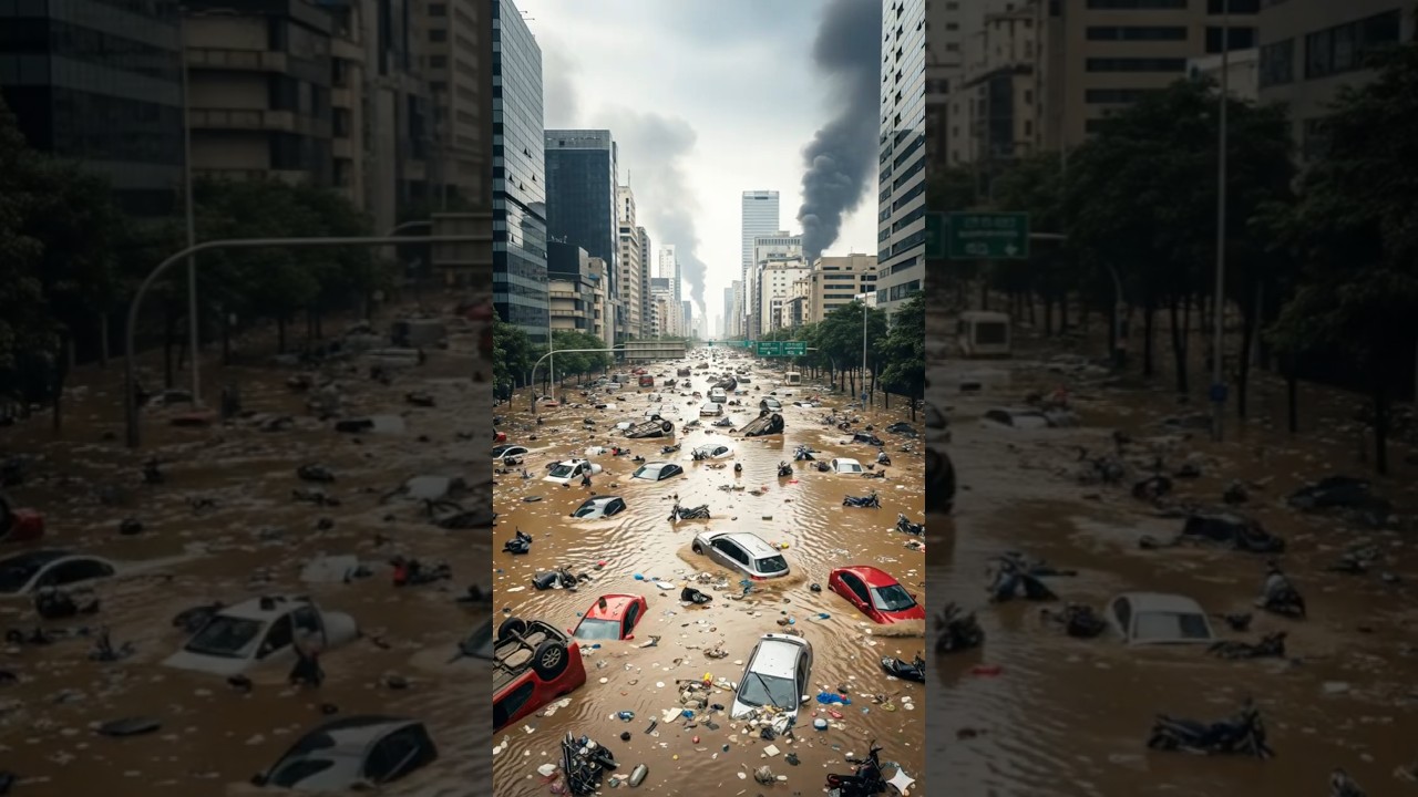 “Cars & Motorbikes Swept Away in Massive China Flood | Typhoon Tapah Disaster  