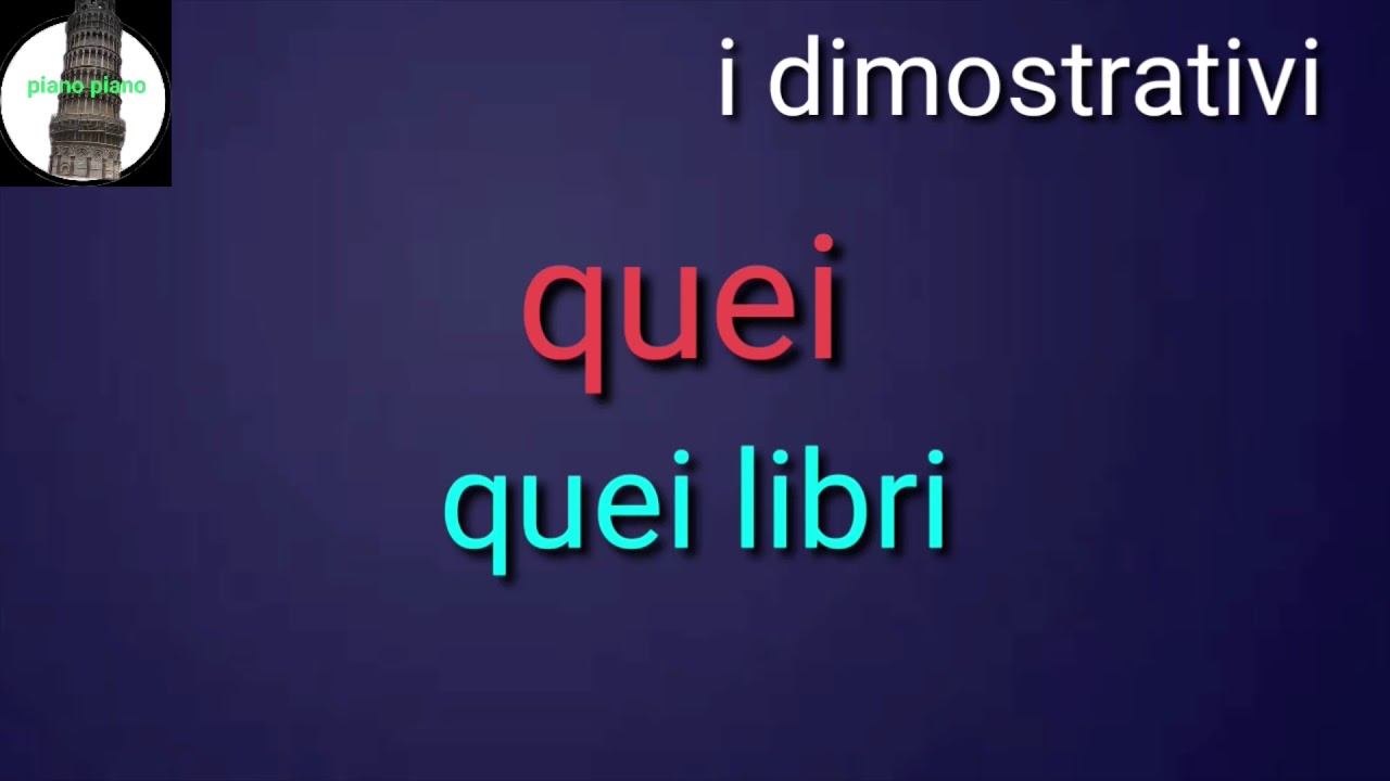 تعرف علي اسماء الاشارة فى اللغة الايطالية i dimostrativi
