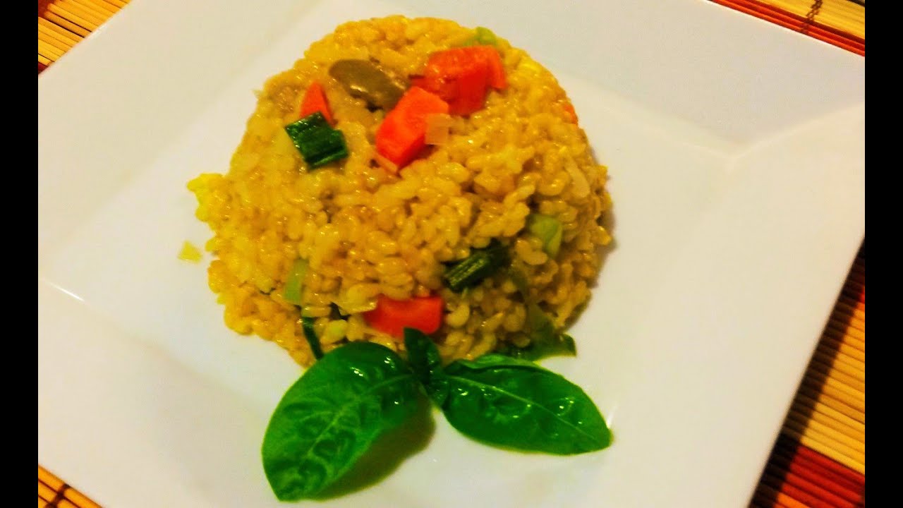 Risotto vegetariano Risotto con arroz integral y verduras YouTube