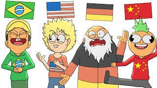 Português VS Inglês VS Alemão VS Chinês !!! - Animação