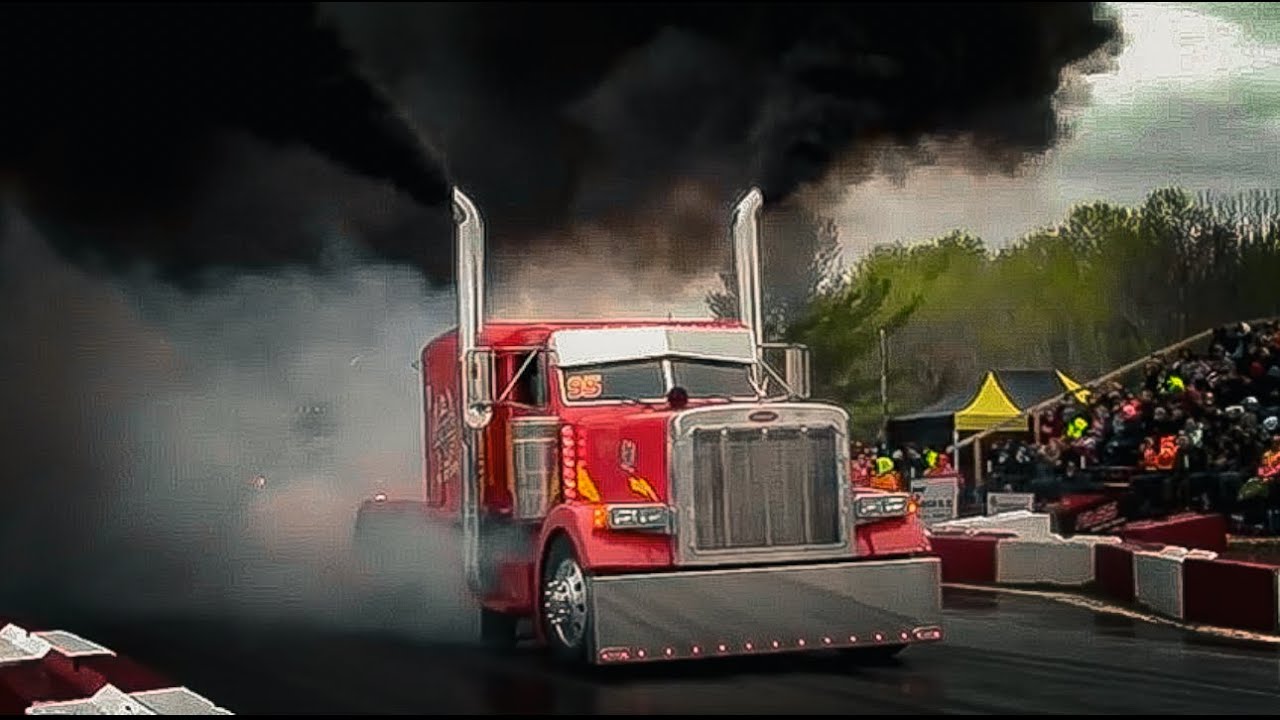Jake Brake Sound,Big Rig Rolling Coal,BadAss Burnout - YouTube