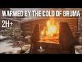 ASMR Fireplace in Bruma ❄️ | Cozy Snowy Night in Cyrodiil (Oblivion Ambience)