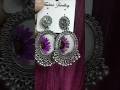 #purple flower raisin earrings#silver colour#making at home #like share subscribe 🙏