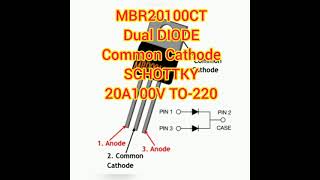 MBR20100CT Dual DIODE Common Cathode SCHOTTKY 20A100V TO-220 Smps Supply Circuit Repair Amritsar Om