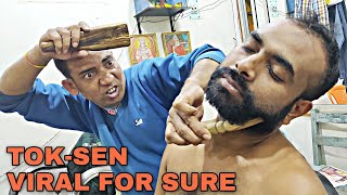 Tok Sen asmr massage therapy For neck pain relief | Loud cracking by asim barber