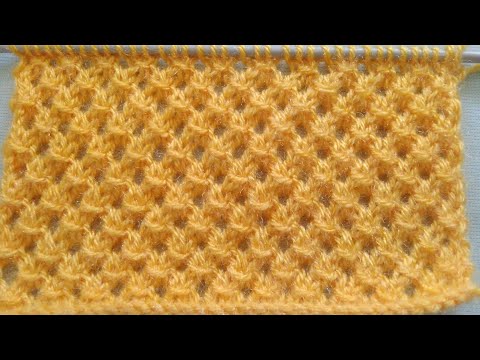 Beautiful knitting pattern knotted openwork stich for all knitting projects.(with English subtitles)
