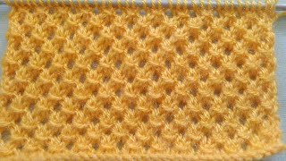 Beautiful knitting pattern knotted openwork stich for all knitting projects.(with English subtitles)