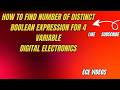 Number of Distinct Boolean expression for a four variable is