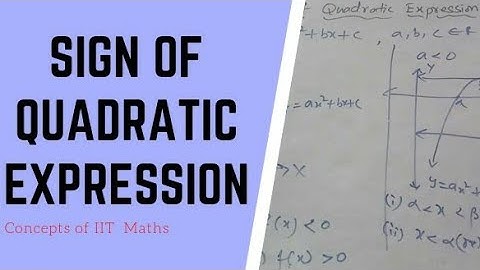 Sign of Quadratic Expression | Quadratic equations | THEORY OF EQUATIONS