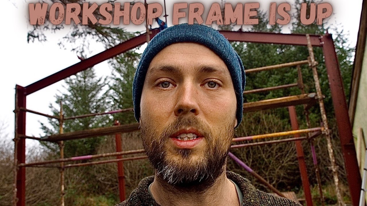 Workshop Steel Frame Self build Part 1 - YouTube