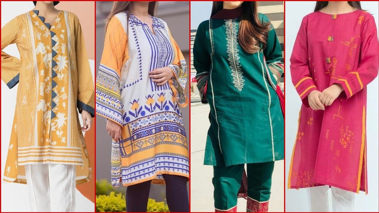 new fashion Check lining printed cotton linen Kurti designs/Cotton fabric  tunic shirts for girls - YouTube