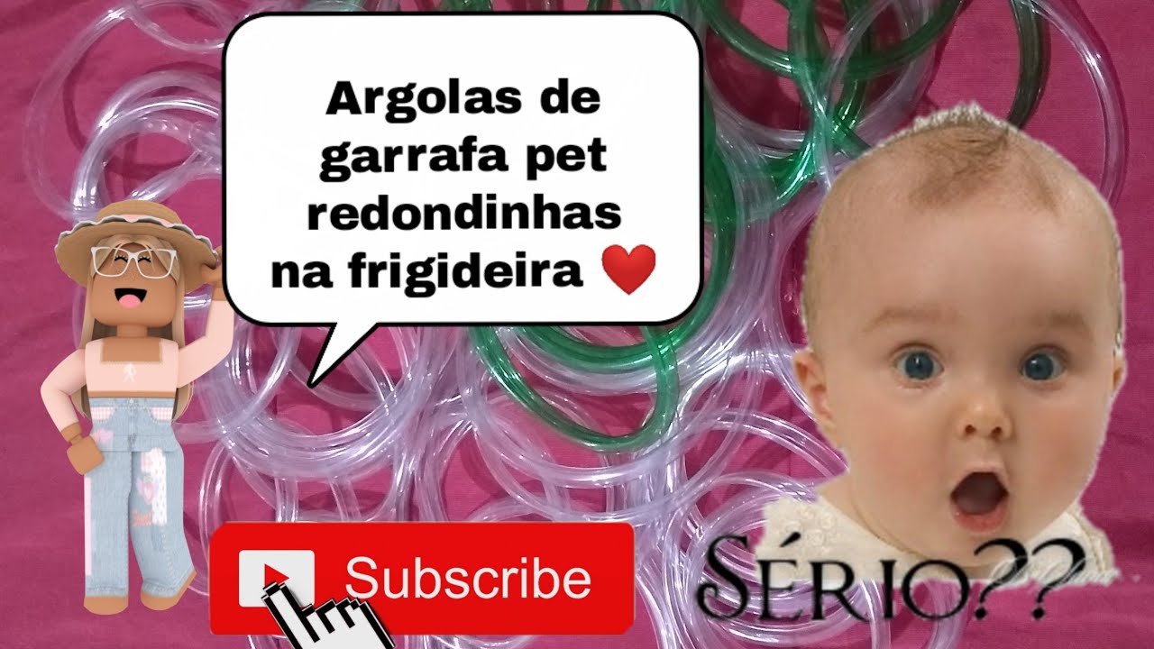 Argolas de garrafa pet! Como eu faço na frigideira 🤣🤣#argolas #artesa #croche