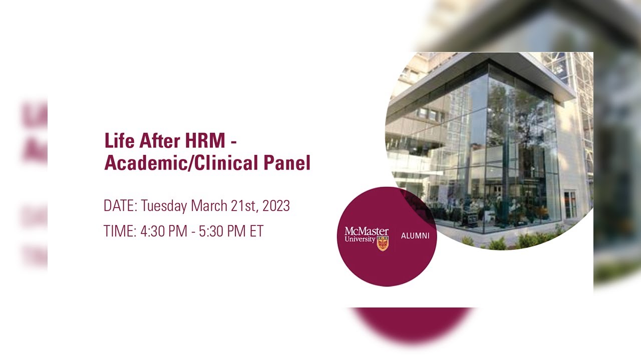 Image for Life After HRM - Academic/Clinical Panel webinar