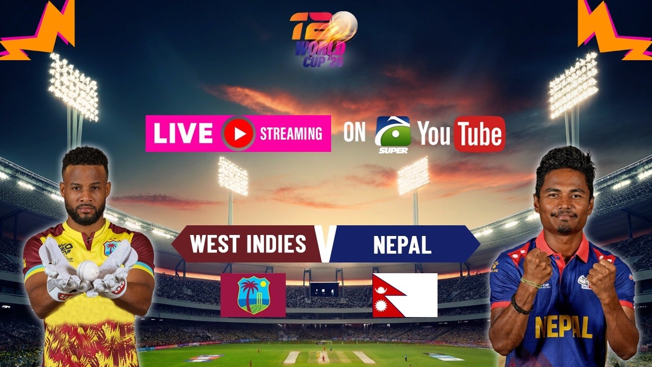 LIVE 🔴 𝗧𝟮𝟬 𝗪𝗼𝗿𝗹𝗱 𝗖𝘂𝗽 𝟮𝟬𝟮𝟲: Nepal vs West Indies | Live Scores & Updates | Geo Super