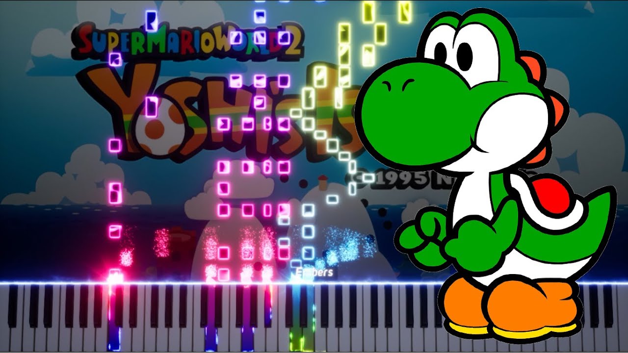 Yoshi Playing Instruments Yoshi's Island - Athletic Theme (Piano Tutorial) // Tom Brier - YouTube