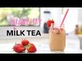 Strawberry Milk Tea Recipe ♥ 4 Simple Ingredients (All Natural)
