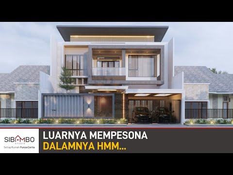 Desain Rumah Modern Kontemporer 2 Lantai 5 Kamar Tidur Di Lahan 14 x 25 meter | Ruang Keluarga Luas