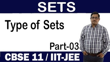 Types of SETS | Part-3 | SETS Class-11 CBSE/JEE Maths