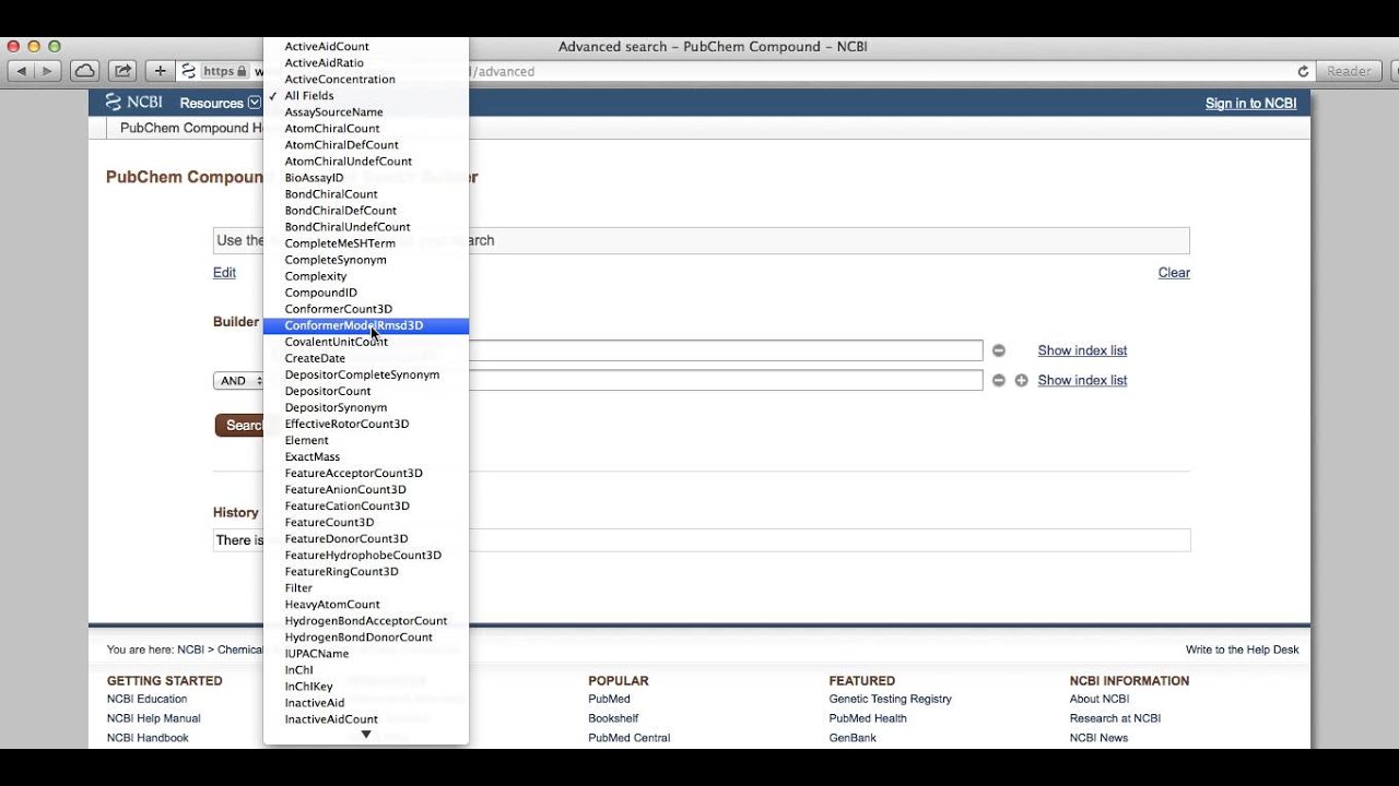 PubChem Advanced Search Tutorial   Search Refinement