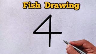 How To Draw Fish Drawing From Number 4 Easy Fish Drawing For Beginners