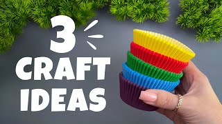3 Easy Ideas 💥 with Cupcake Liners  DIY Paper Crafts