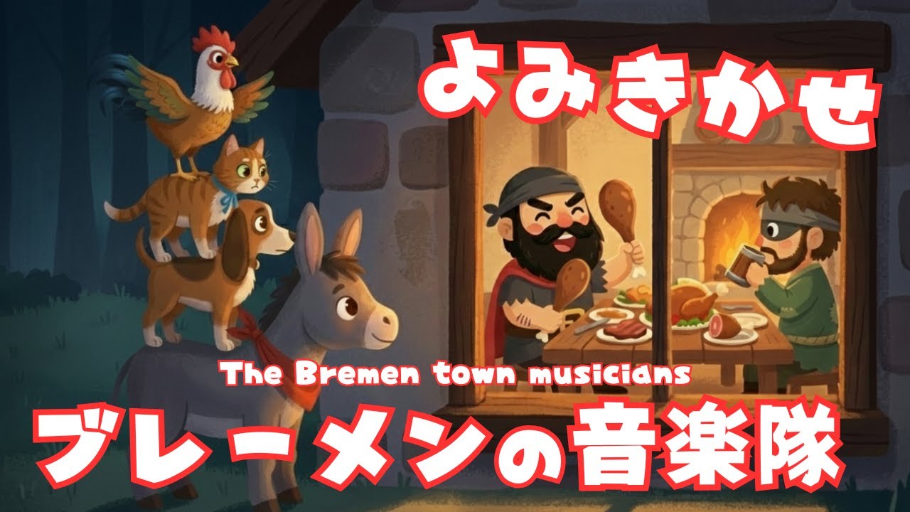 ブレーメンの音楽隊｜絵本読み聞かせ【寝かしつけや親子の時間に