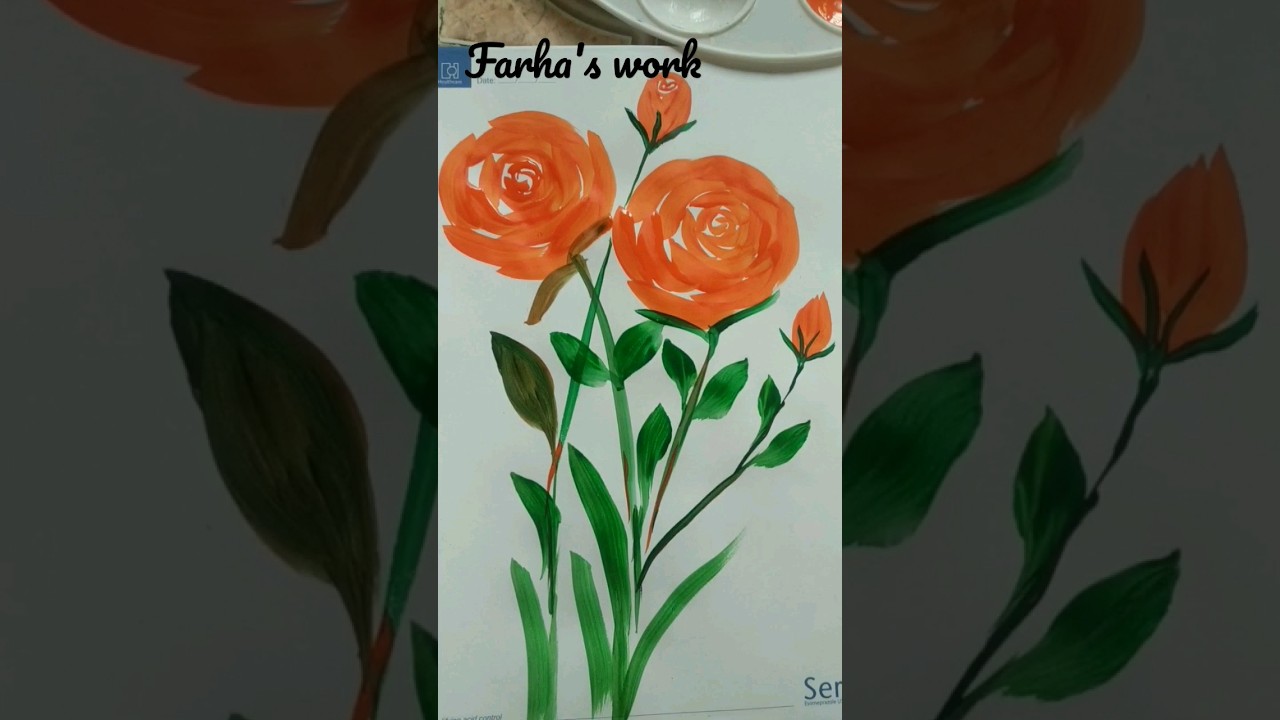 One stroke painting 😱 easy rose painting 🌹 
