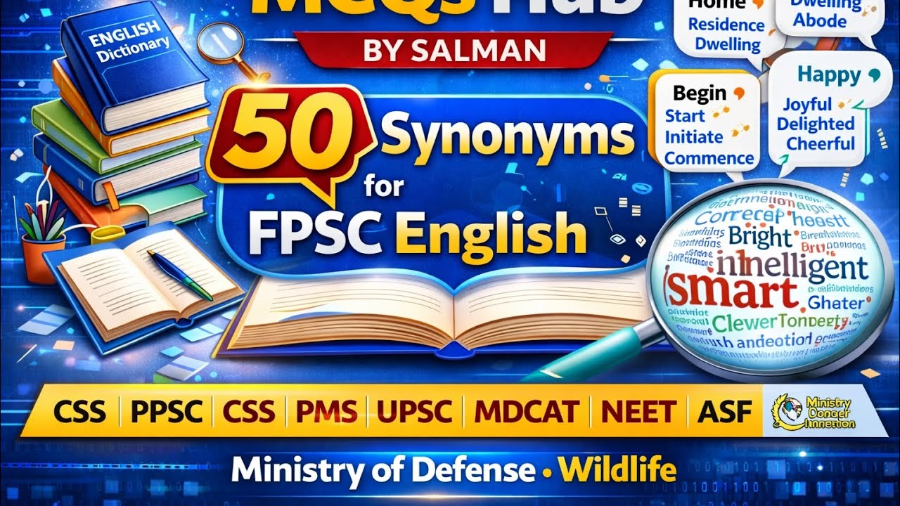 Mod Synonyms 50 Most Important Synonyms for FPSC English | PPSC CSS PMS UPSC | MDCAT ...