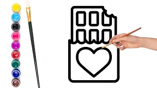 chocolate easy coloring page for kids | page color art