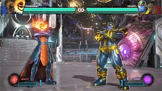 Dormammu & Ghost Rider vs Thanos & Captain Marvel (Hardest AI) - Marvel vs Capcom: Infinite