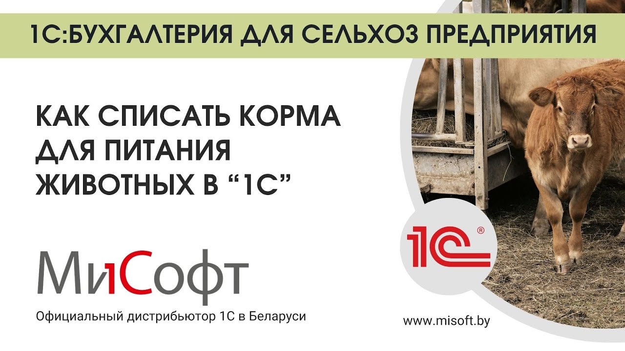Как списать корма для питания животных в 1С