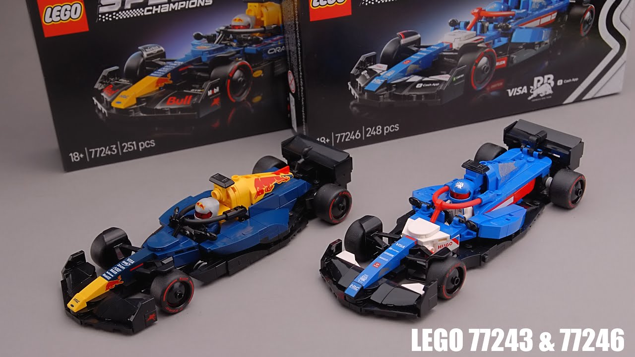 LEGO 77243 Oracle Red Bull Racing RB20 & 77246 Visa Cash App VCARB