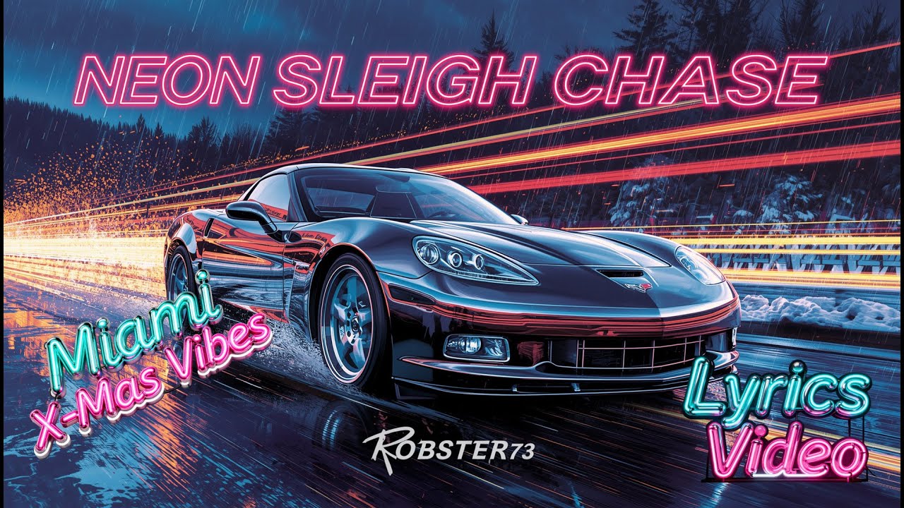 NEON SLEIGH CHASE • Official Lyric Video • Robster73 (NEON SLEIGH NIGHTS)