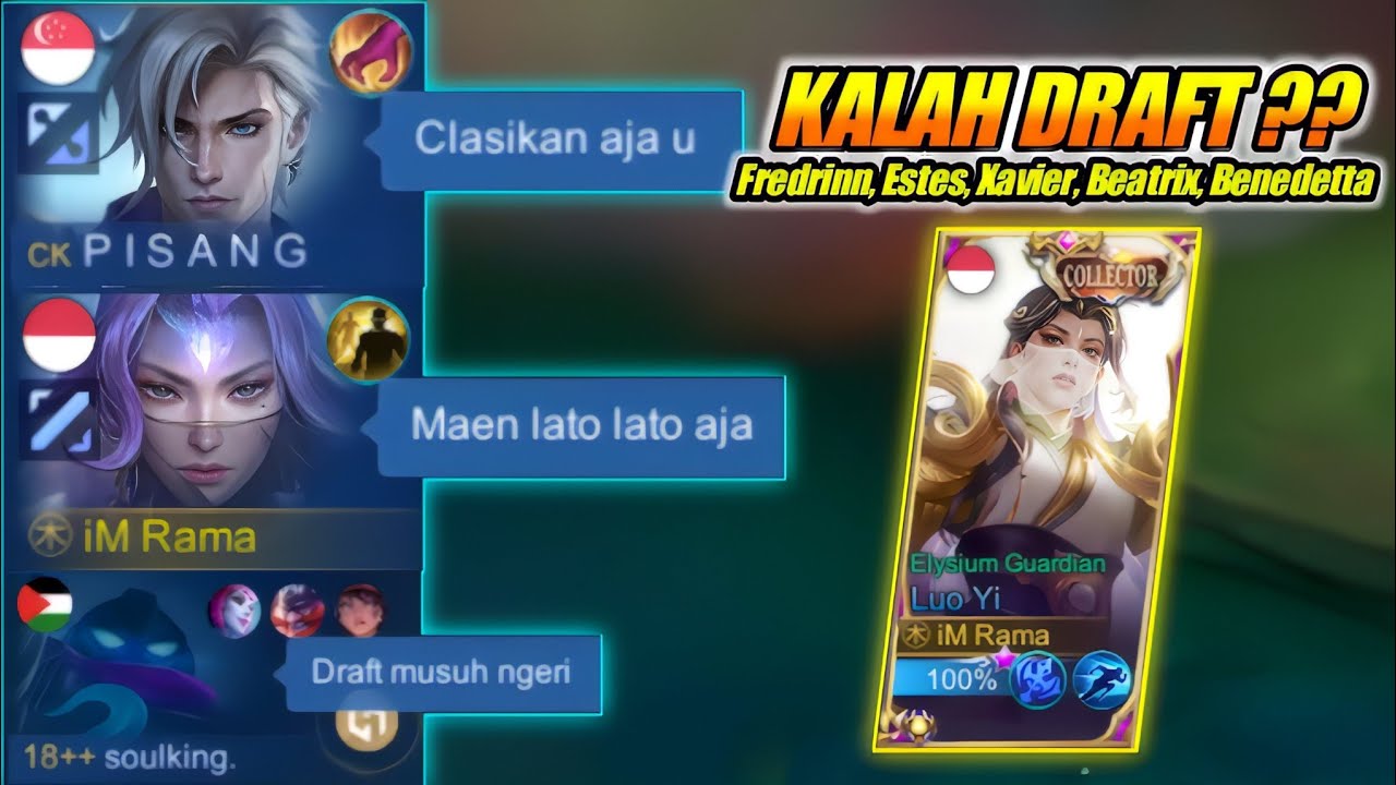 Luo Yi Mode Serius !! Gameplay Top Global Luo Yi Counter 3 Hero !!