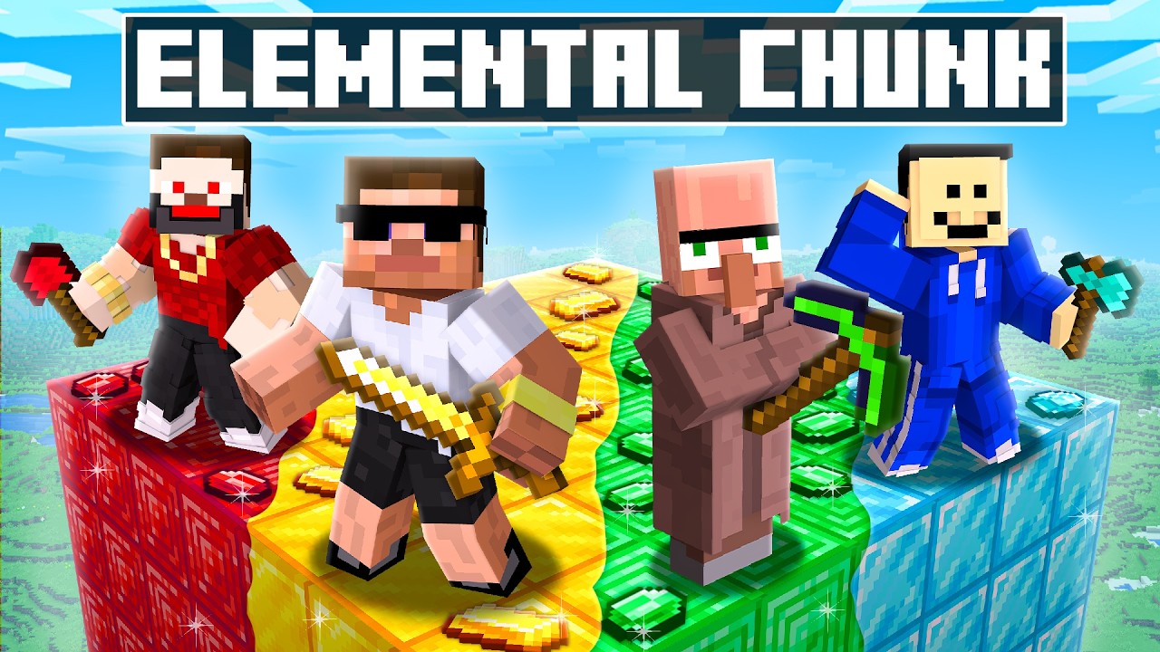 Surviving Elemental Ore Chunk Battle in Minecraft..