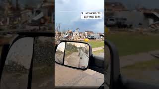 Cellphone footage of suspected Wisconsin tornado damage