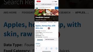 Using the USDA Food database screenshot 1