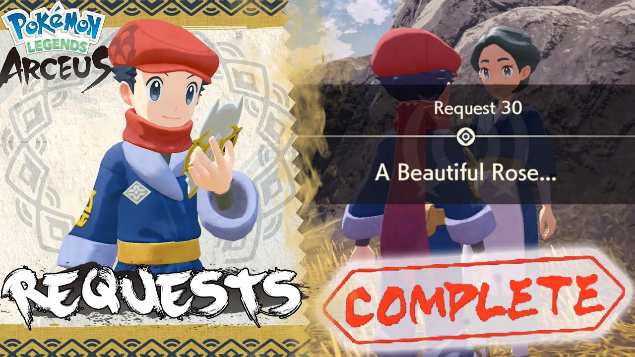 Pokemon Legends Arceus Request 30 Walkthrough "A Beautiful Rose.." Roselia Location & Research Guide
