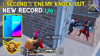 NEW RECORD 1 SECOND 3 ENEMY KNOCK OUT | REALME C3 | PUBG MOBILE