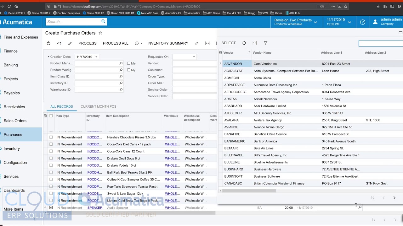 Inventory Replenishment with Acumatica