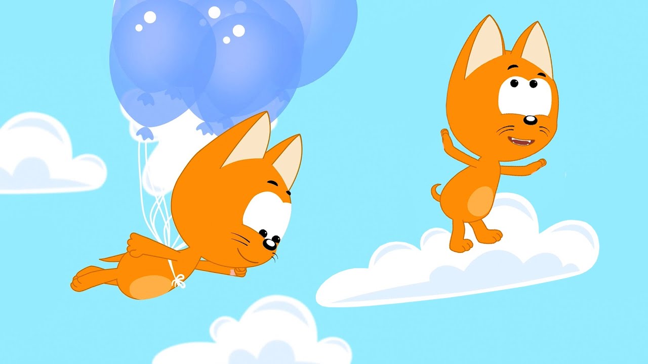 Паровозик и Разноцветные шарики - Котенок Котэ - Развивающие песенки для малышей Учим цвета