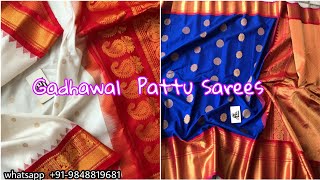 Gadhawal Handloom Pure Pattu Sarees Gadhawal Pattu Sarees Gadhawal Sarees With Kanchi Border