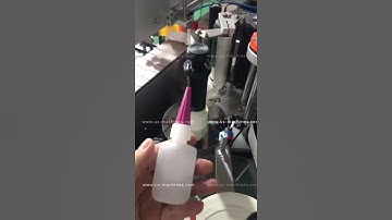 Pointy cone oval glue bottle label wrap labeling machine checking video